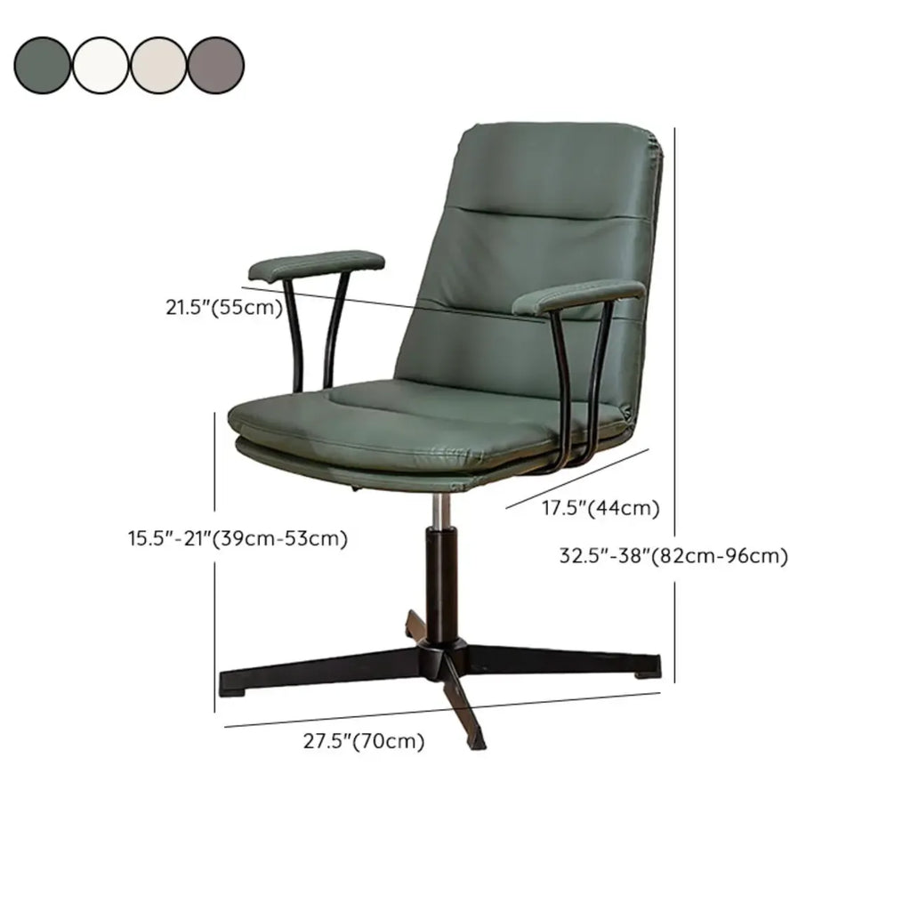 Fauteuil de bureau pivotant ergonomique élégant en cuir blanc