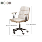 Fauteuil de bureau pivotant ergonomique élégant en cuir blanc