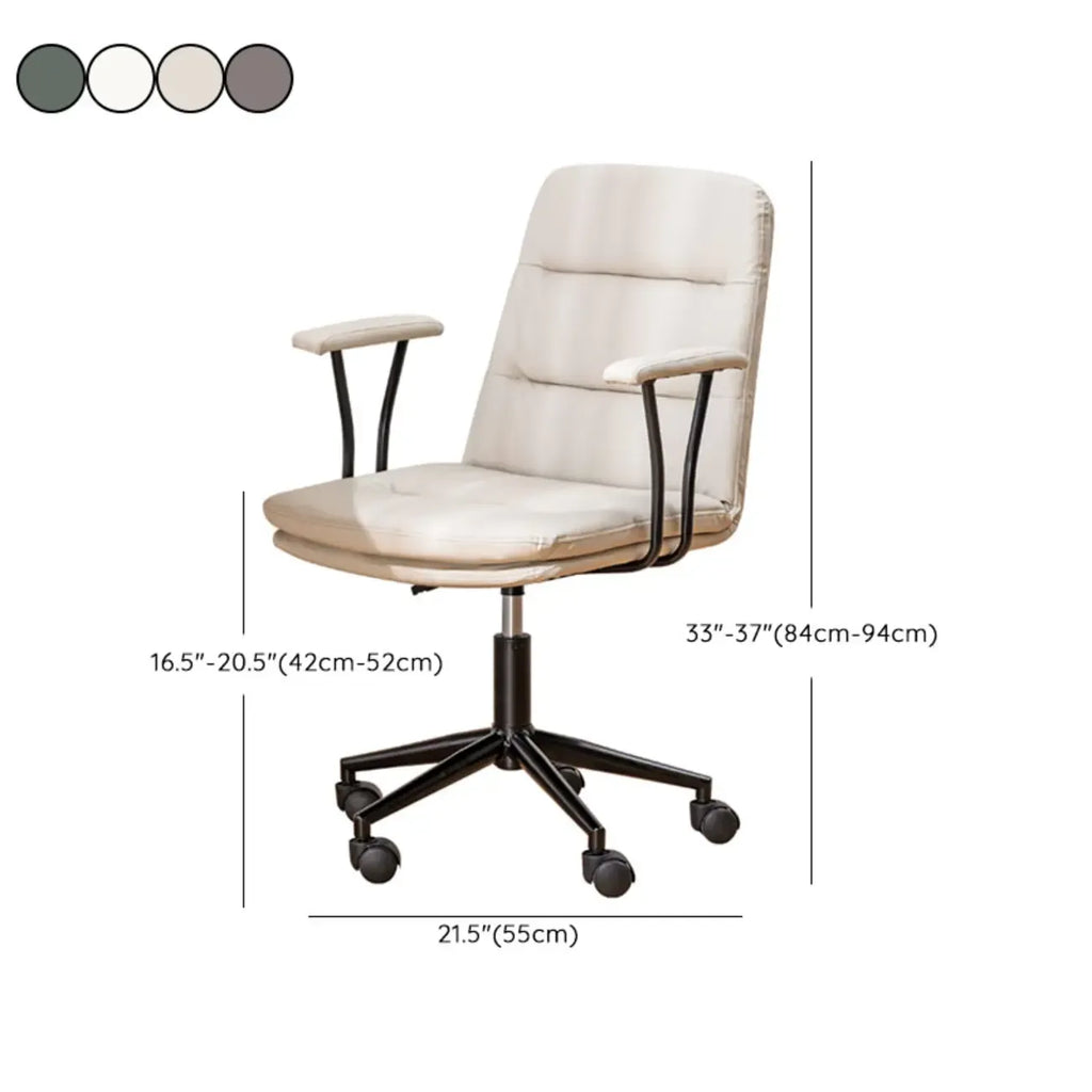 Fauteuil de bureau pivotant ergonomique élégant en cuir blanc
