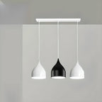Suspension géométrique moderne en métal ferrugineux à 3 lumières pour cuisine