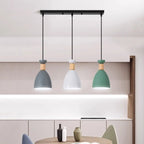 Suspension géométrique moderne en métal ferrugineux à 3 lumières pour cuisine
