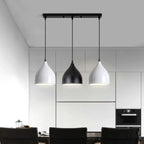 Suspension géométrique moderne en métal ferrugineux à 3 lumières pour cuisine