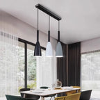 Suspension géométrique moderne en métal ferrugineux à 3 lumières pour cuisine