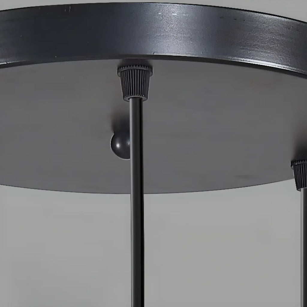 Suspension géométrique moderne en métal ferrugineux à 3 lumières pour cuisine