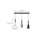 Suspension géométrique moderne en métal ferrugineux à 3 lumières pour cuisine