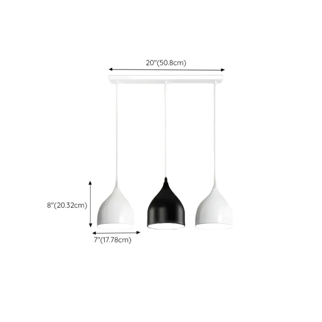 Suspension géométrique moderne en métal ferrugineux à 3 lumières pour cuisine