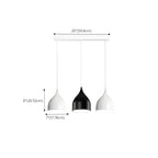 Suspension géométrique moderne en métal ferrugineux à 3 lumières pour cuisine