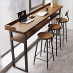 Tables de bar modernes avec plateau en bois et fer brun