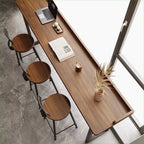 Tables de bar modernes avec plateau en bois et fer brun