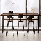 Tables de bar modernes avec plateau en bois et fer brun