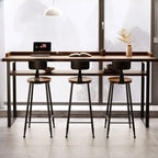 Tables de bar modernes avec plateau en bois et fer brun