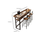 Tables de bar modernes avec plateau en bois et fer brun