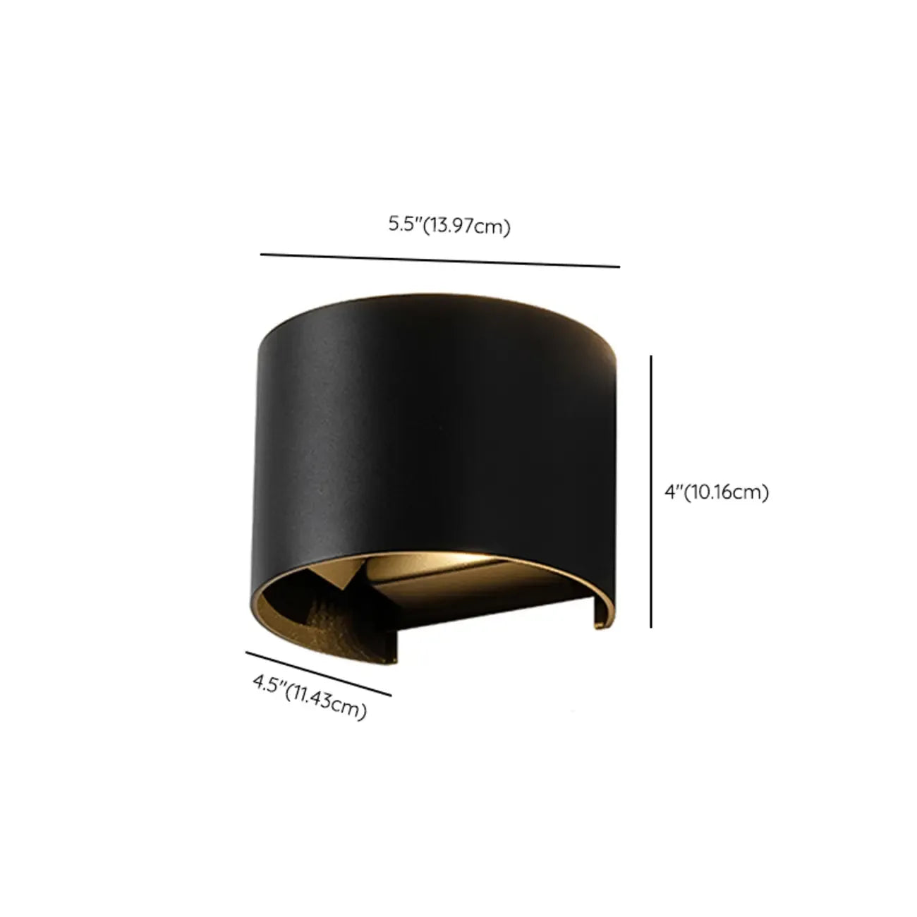 Applique murale moderne en verre noir avec éclairage LED et câblage intégré