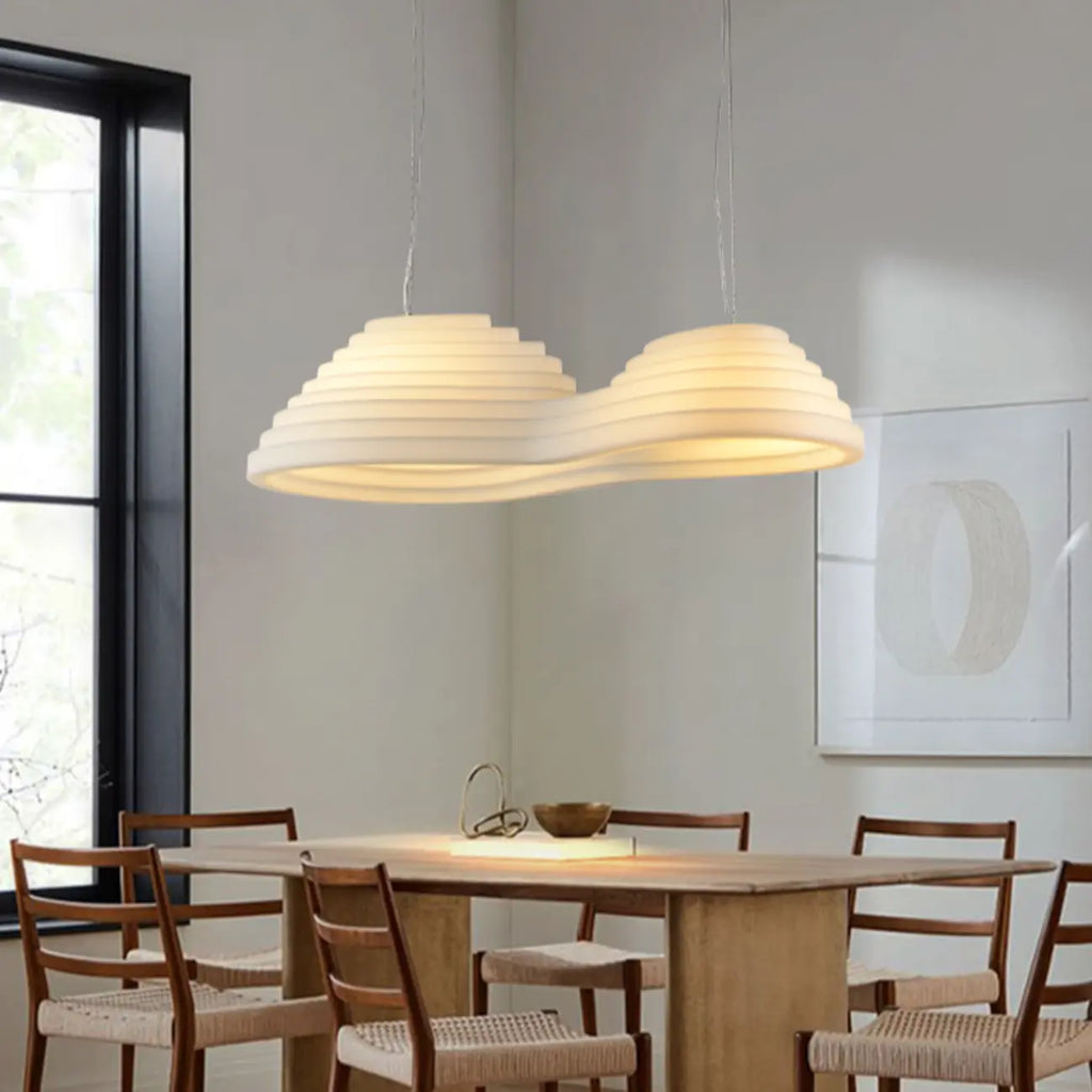 Luminaire îlot de cuisine moderne en métal blanc géométrique géométrique