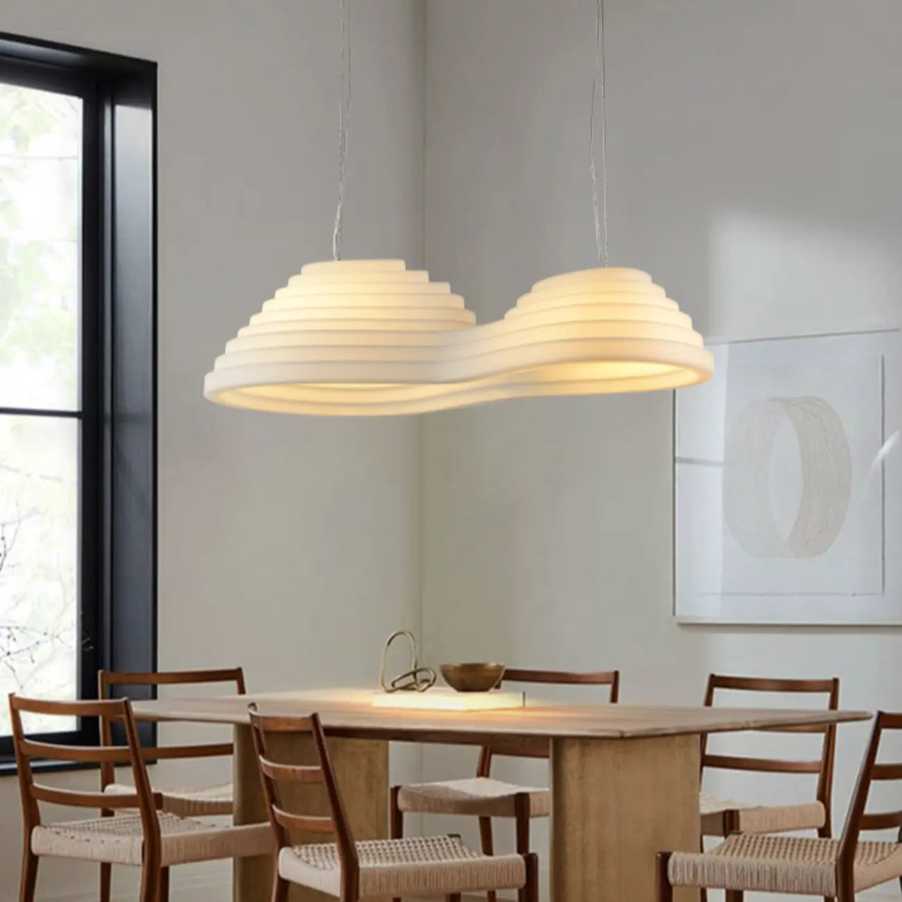 Luminaire îlot de cuisine moderne en métal blanc géométrique géométrique