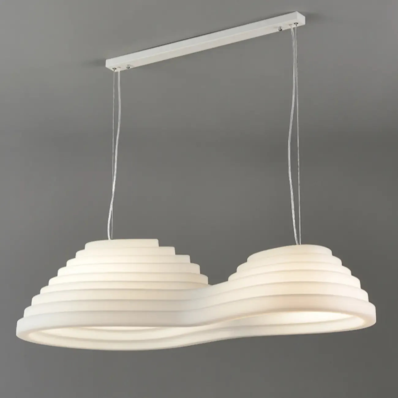 Luminaire îlot de cuisine moderne en métal blanc géométrique géométrique