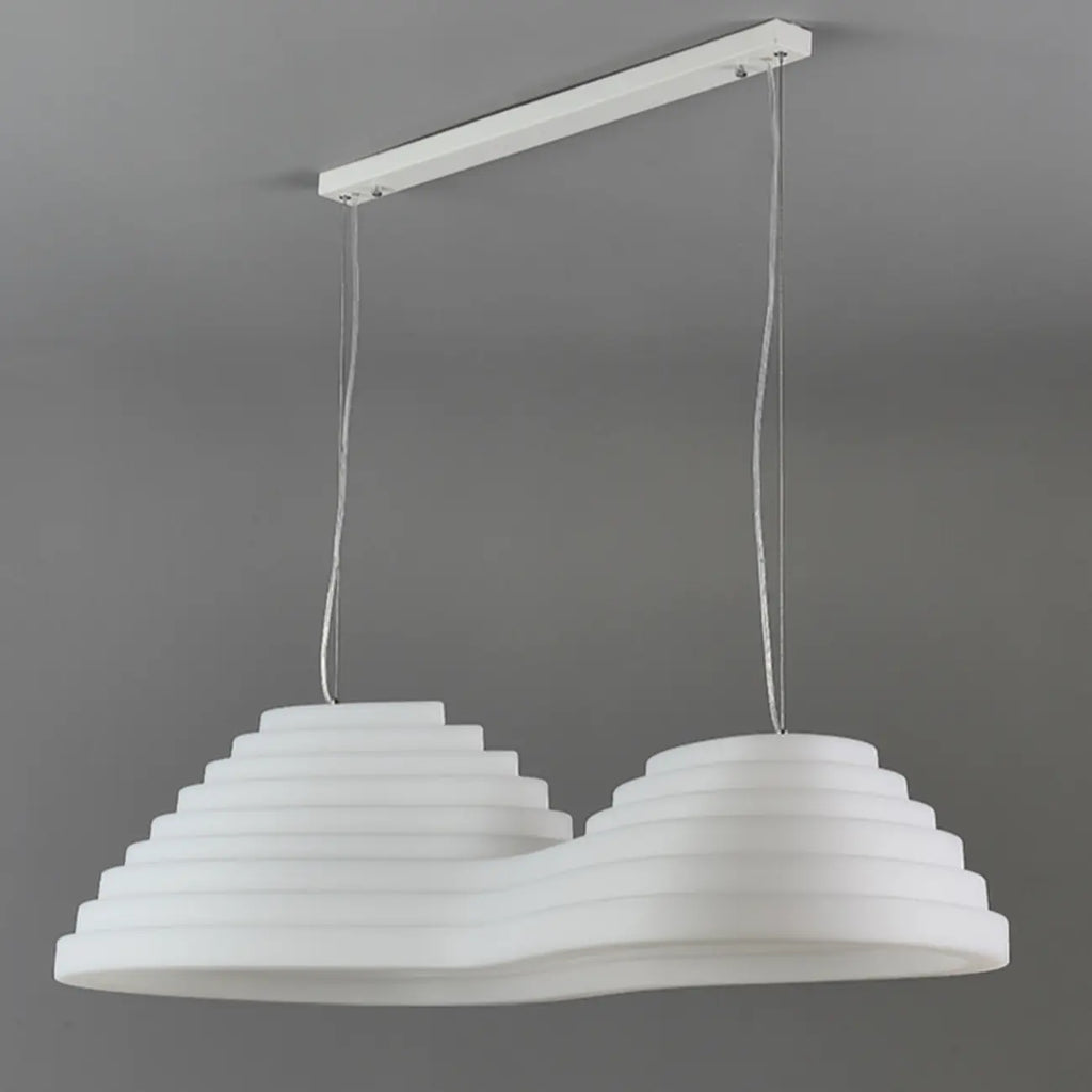 Luminaire îlot de cuisine moderne en métal blanc géométrique géométrique