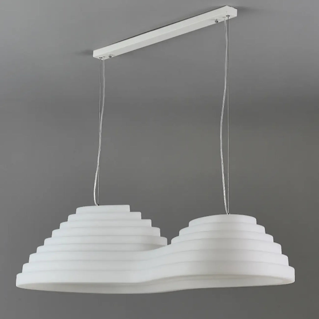 Luminaire îlot de cuisine moderne en métal blanc géométrique géométrique