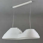 Luminaire îlot de cuisine moderne en métal blanc géométrique géométrique