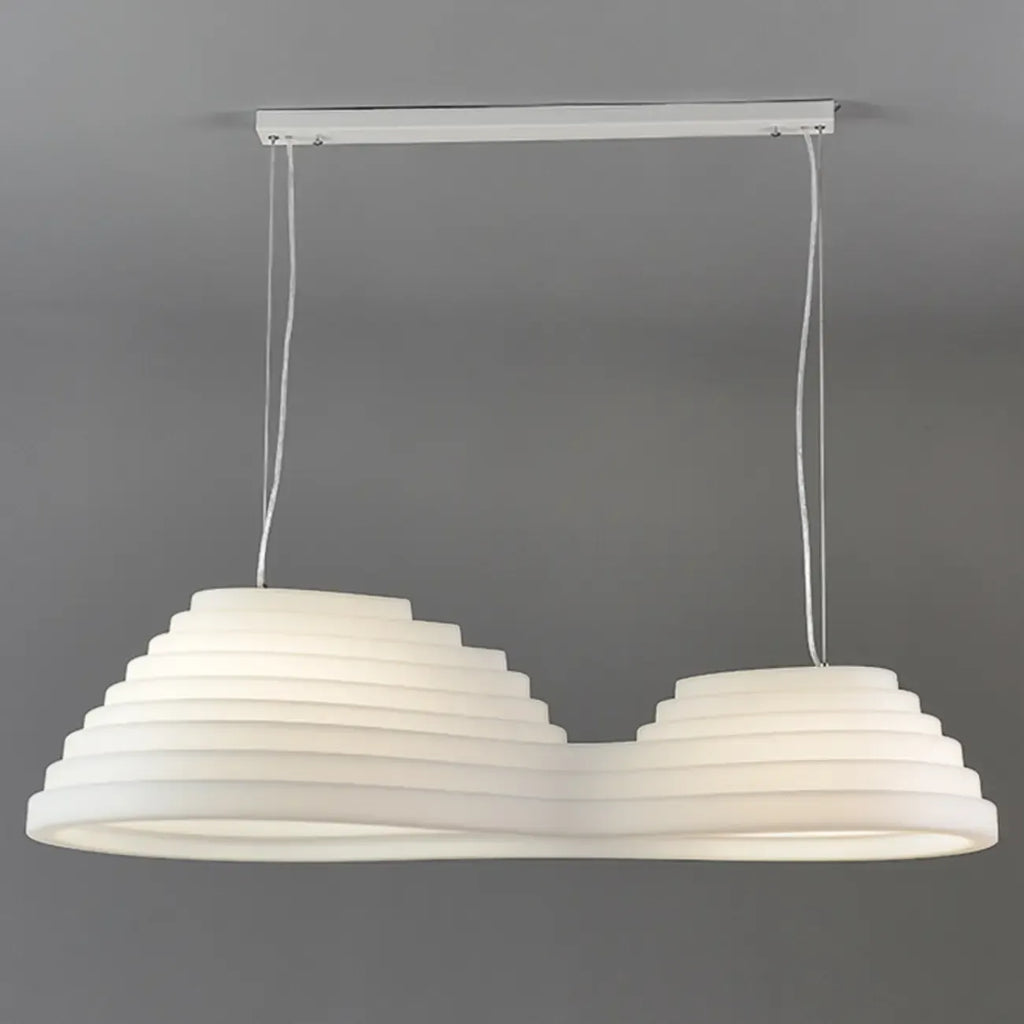 Luminaire îlot de cuisine moderne en métal blanc géométrique géométrique