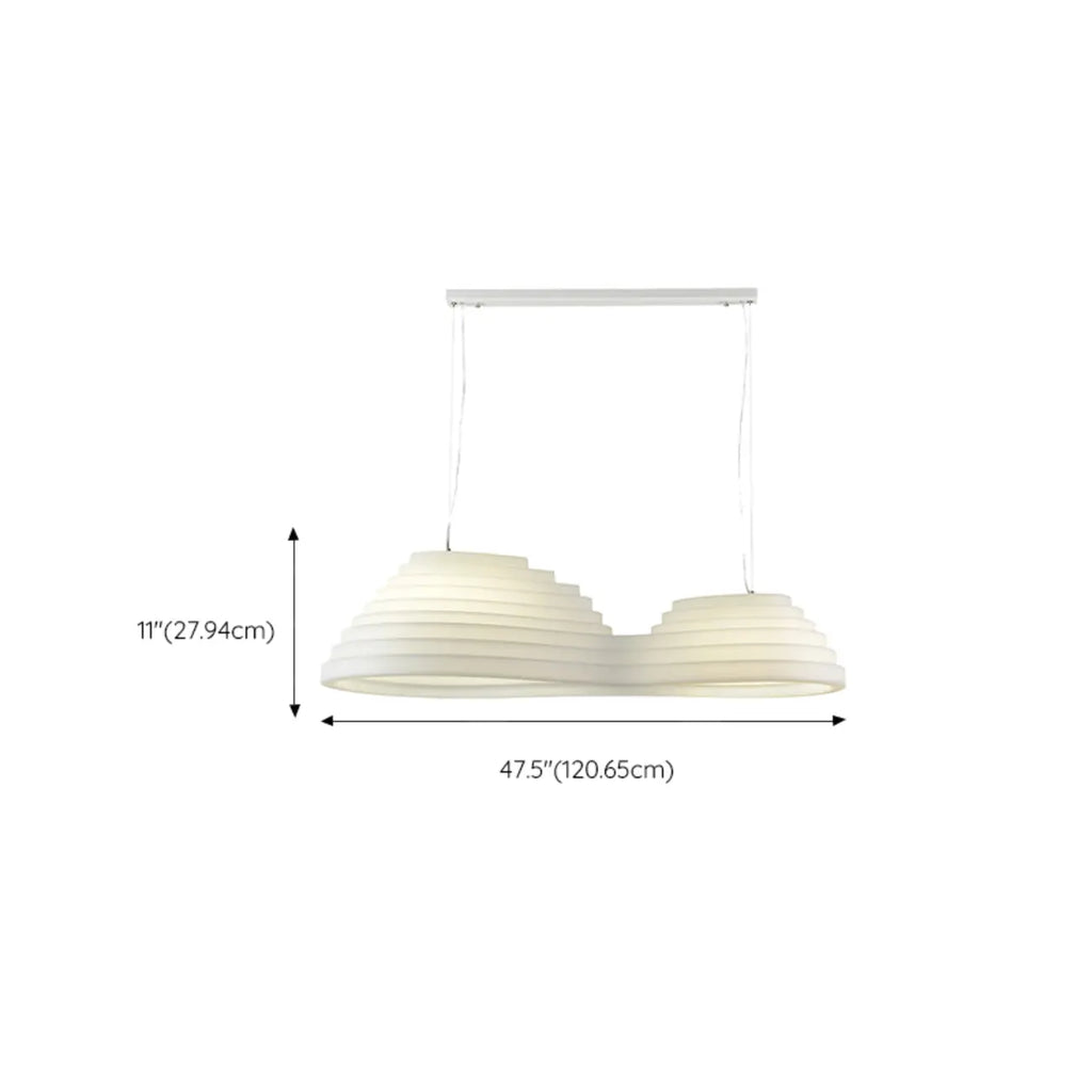 Luminaire îlot de cuisine moderne en métal blanc géométrique géométrique