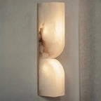 Applique Art Déco ricurva a 2 luci in alabastro massiccio