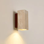 Applique murale cylindrique d'intérieur moderne en pierre beige, câblée
