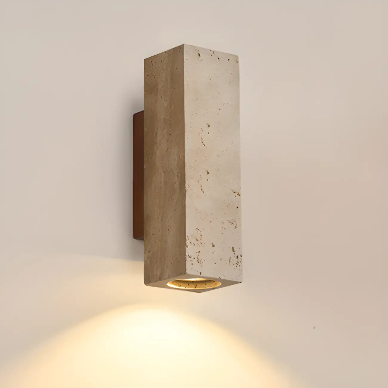 Applique murale cylindrique d'intérieur moderne en pierre beige, câblée