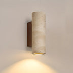 Applique murale cylindrique d'intérieur moderne en pierre beige, câblée