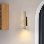 Applique murale cylindrique d'intérieur moderne en pierre beige, câblée