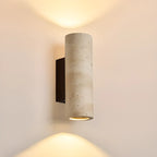 Applique murale cylindrique d'intérieur moderne en pierre beige, câblée