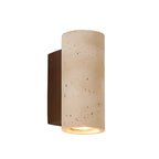 Applique murale cylindrique d'intérieur moderne en pierre beige, câblée