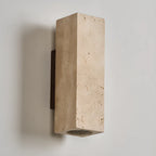 Applique murale cylindrique d'intérieur moderne en pierre beige, câblée