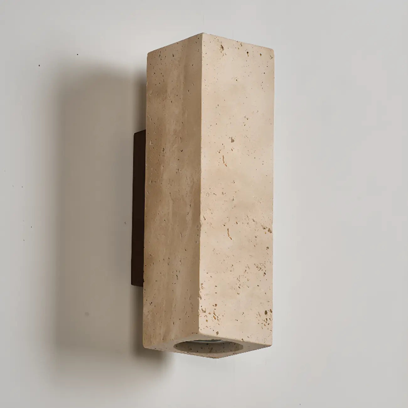 Applique murale cylindrique d'intérieur moderne en pierre beige, câblée