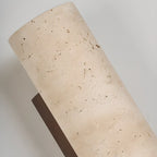 Applique murale cylindrique d'intérieur moderne en pierre beige, câblée
