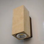 Applique murale cylindrique d'intérieur moderne en pierre beige, câblée
