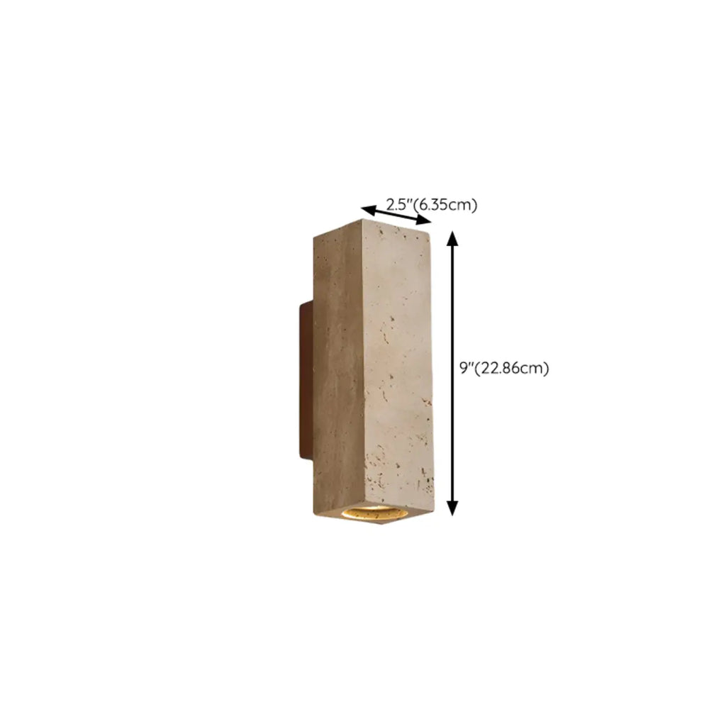 Applique murale cylindrique d'intérieur moderne en pierre beige, câblée