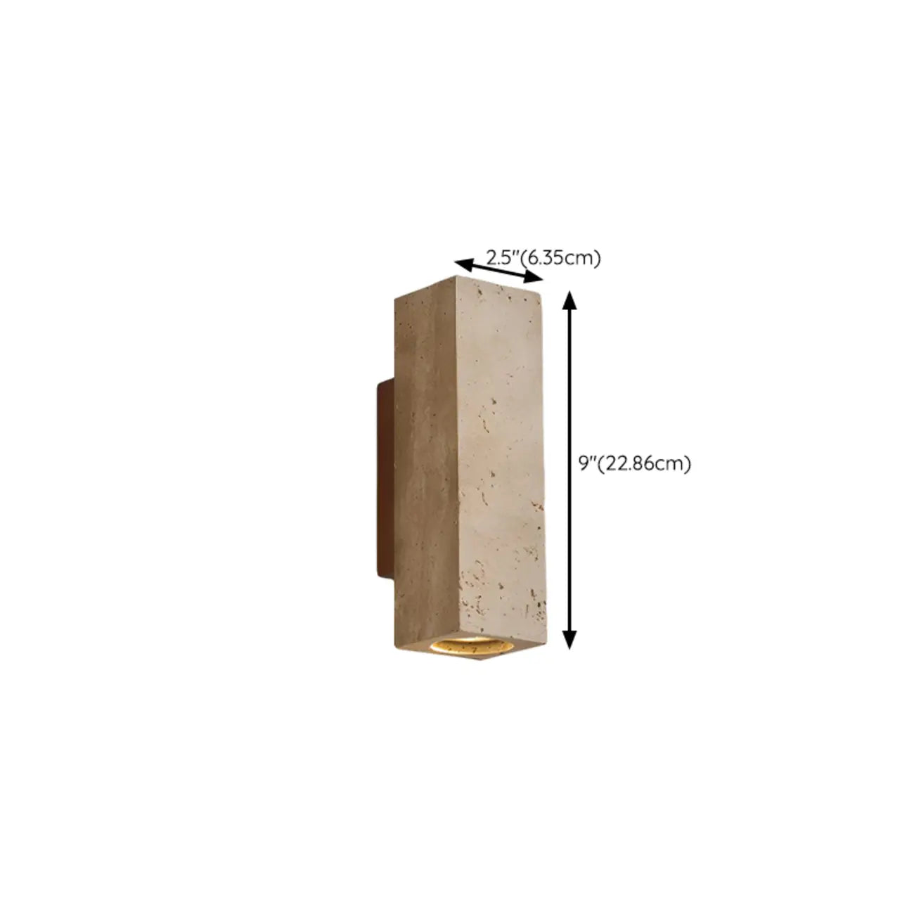 Applique murale cylindrique d'intérieur moderne en pierre beige, câblée