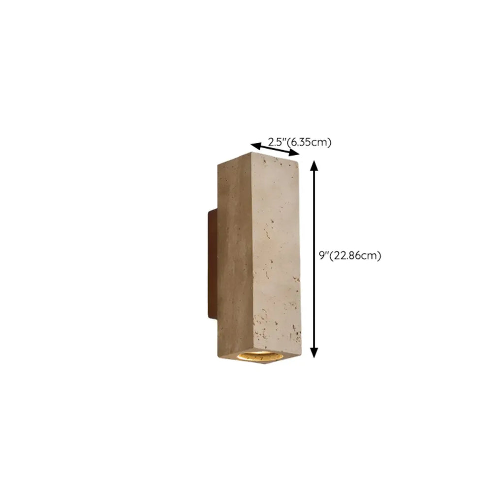 Applique murale cylindrique d'intérieur moderne en pierre beige, câblée