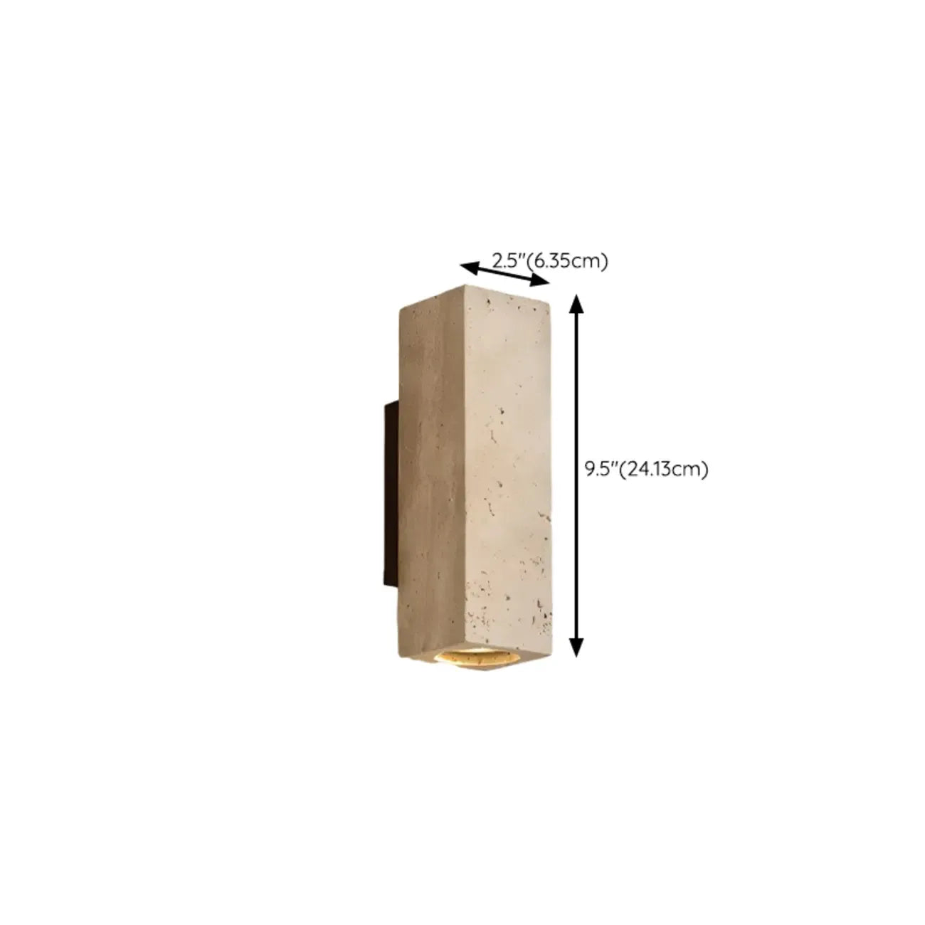 Applique murale cylindrique d'intérieur moderne en pierre beige, câblée