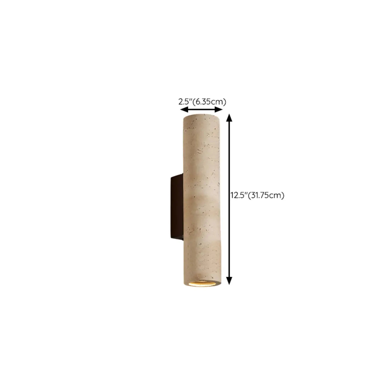 Applique murale cylindrique d'intérieur moderne en pierre beige, câblée