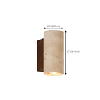 Applique murale cylindrique d'intérieur moderne en pierre beige, câblée