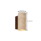 Applique murale cylindrique d'intérieur moderne en pierre beige, câblée