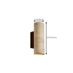 Applique murale cylindrique d'intérieur moderne en pierre beige, câblée