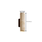 Applique murale cylindrique d'intérieur moderne en pierre beige, câblée
