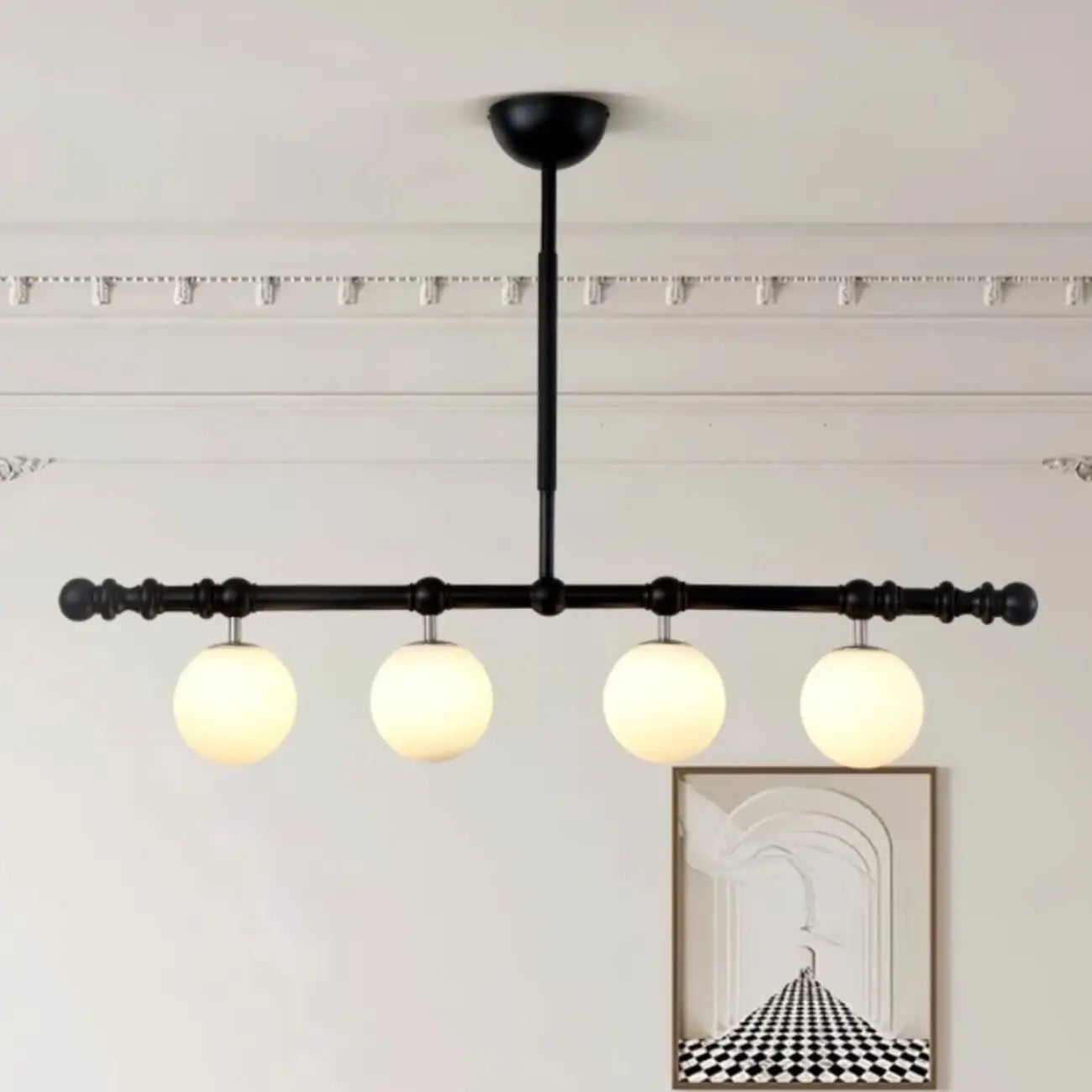 Suspension moderne en verre pour îlot de cuisine