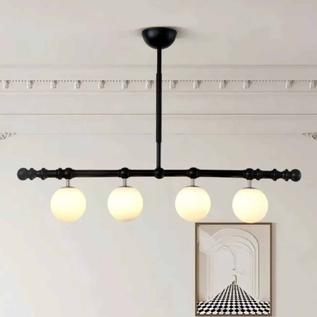 Suspension moderne en verre pour îlot de cuisine