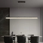 Suspension rectangulaire moderne en résine noire pour îlot de cuisine