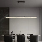 Suspension rectangulaire moderne en résine noire pour îlot de cuisine