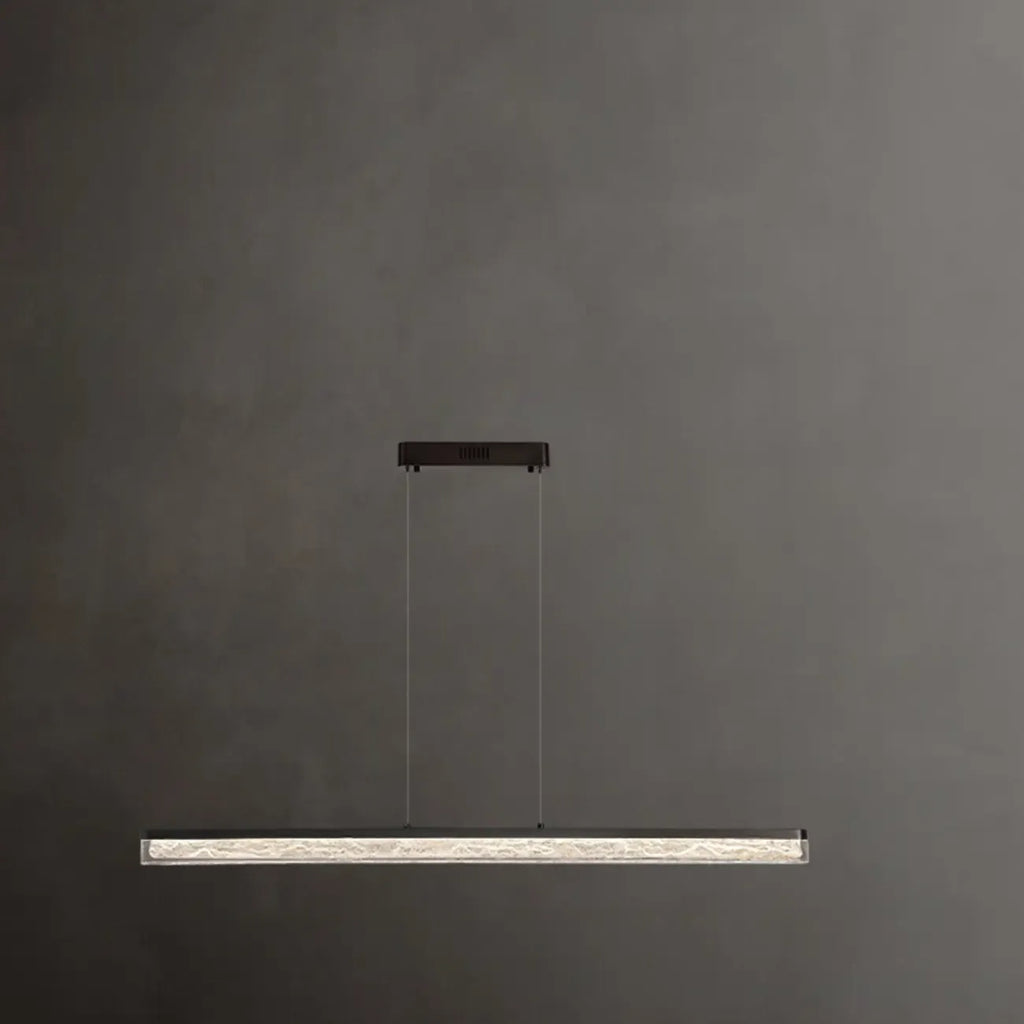 Suspension rectangulaire moderne en résine noire pour îlot de cuisine